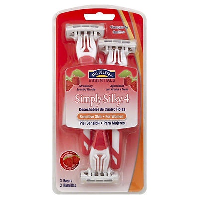 slide 1 of 1, Hill Country Fare 4-Blade Disposable Womens Razor, 3 ct
