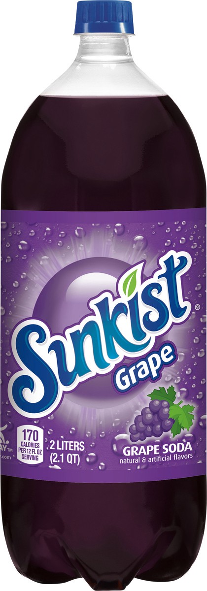 slide 4 of 7, Sunkist Grape Soda- 2 liter, 2.1 qt