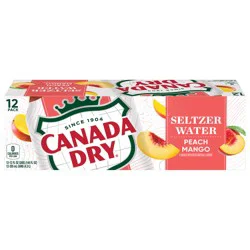 Canada Dry Peach Mango Sparkling Seltzer Water, 12 fl oz cans, 12 pack
