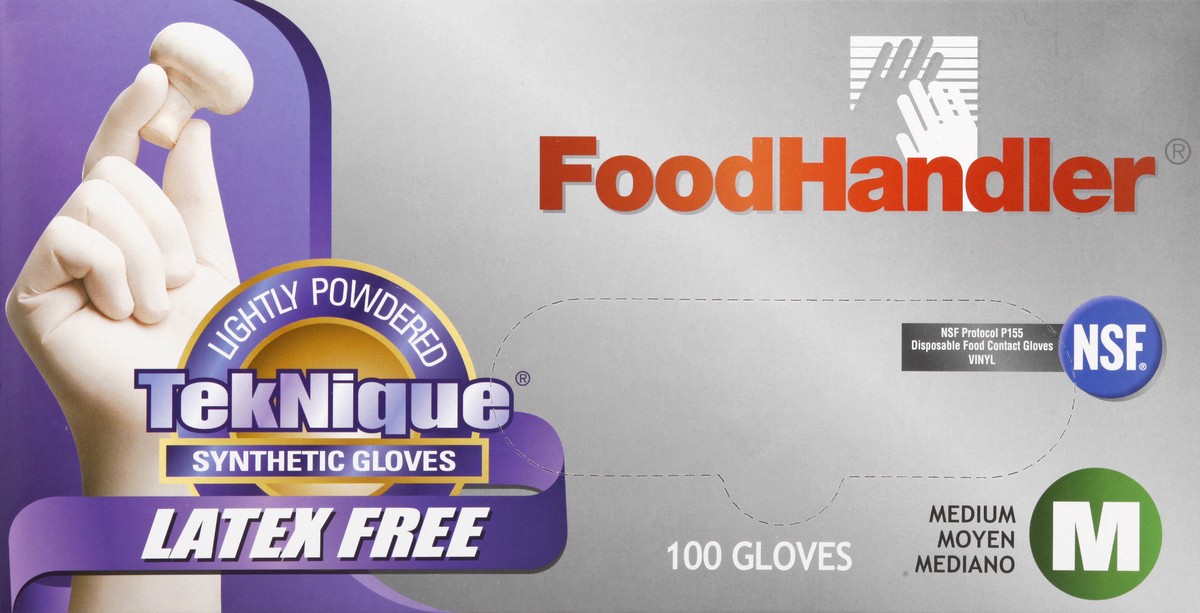 slide 1 of 11, FoodHandler Teknique Medium Synthetic Gloves 100 ea, 100 ct