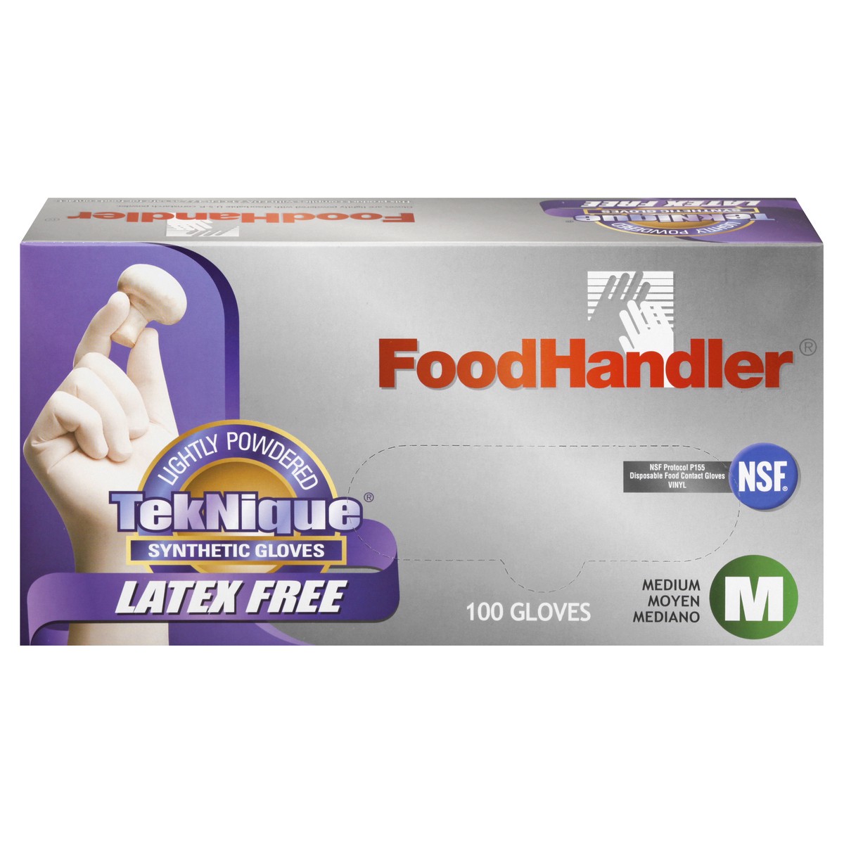 slide 1 of 11, FoodHandler Teknique Medium Synthetic Gloves 100 ea, 100 ct