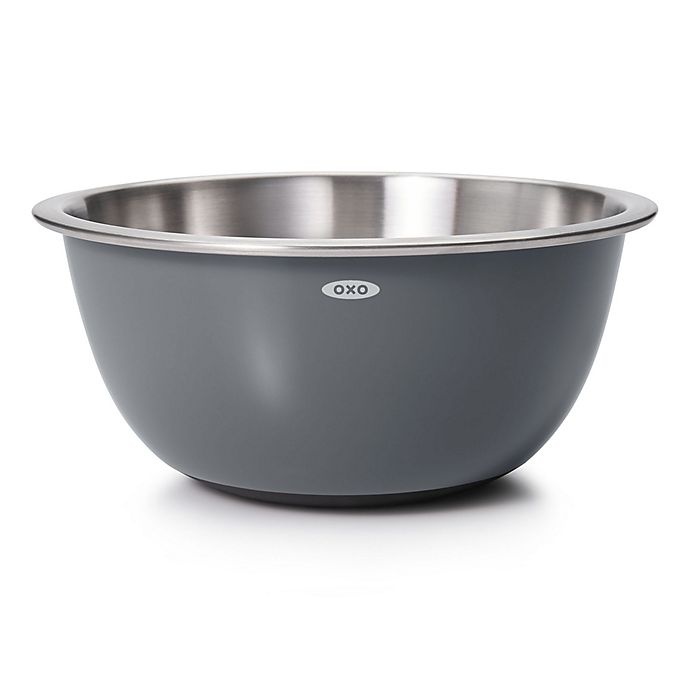 slide 5 of 8, OXO Stainless Steel Mixing Bowl Set - Grey/Blue, 3 ct