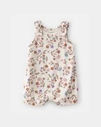 Carters Baby Girl Floral Sleeveless Romper - Ivory Ivory 24M