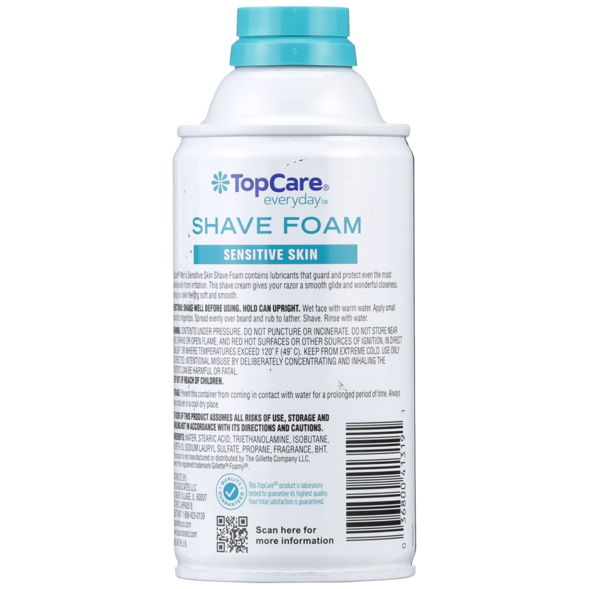 slide 10 of 12, TopCare Sensitive Skin Shave Foam, 11 oz