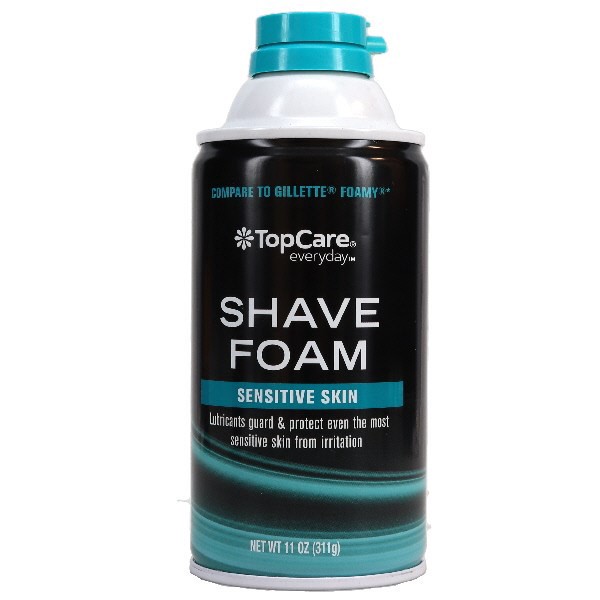 slide 1 of 12, TopCare Sensitive Skin Shave Foam, 11 oz