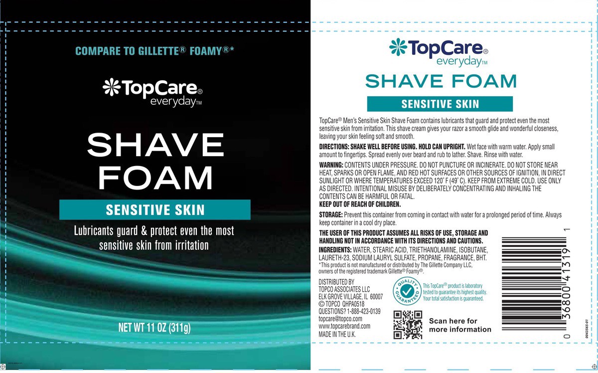 slide 2 of 12, TopCare Sensitive Skin Shave Foam, 11 oz