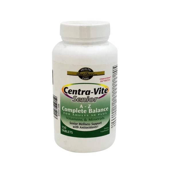 slide 1 of 1, Best Choice Centra Vite Senior Multivitamin Tablet, 150 ct