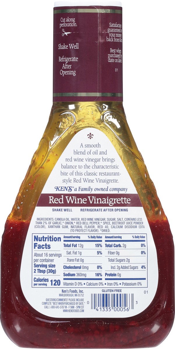 slide 3 of 11, Ken's Steak House Red Wine Vinaigrette Salad Dressing 16 fl oz, 16 fl oz