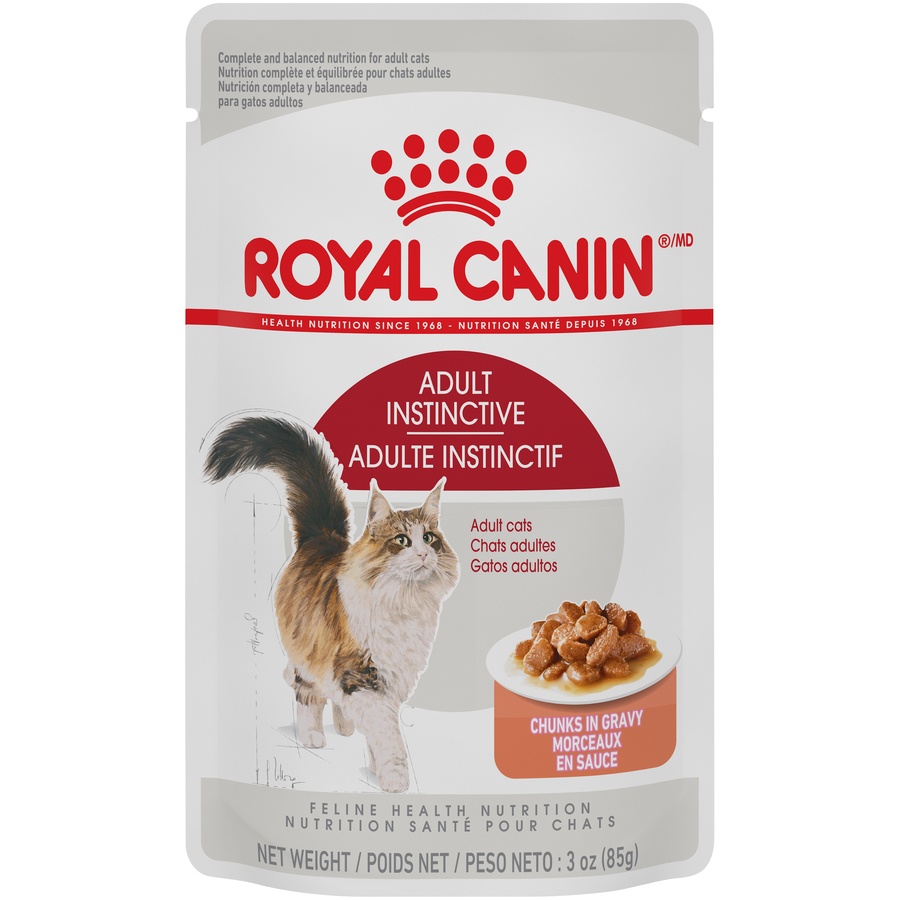 slide 1 of 4, Royal Canin Adult Cat Instinctive Chunks in Gravy Wet Cat Food Pouch - 3 oz, 3 oz