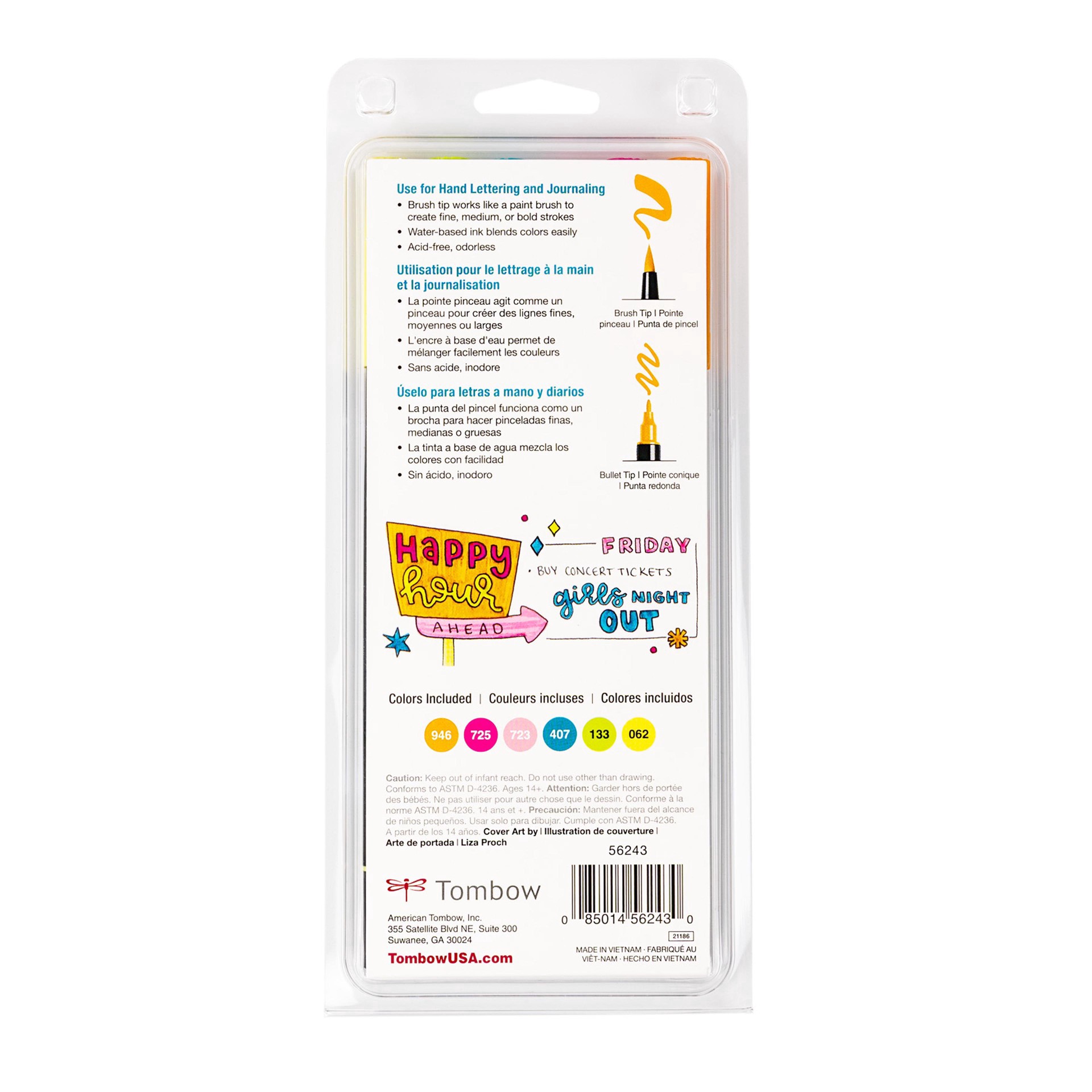 slide 7 of 10, Tombow Happy Hour Dual Brush Pen Set, 6 ct