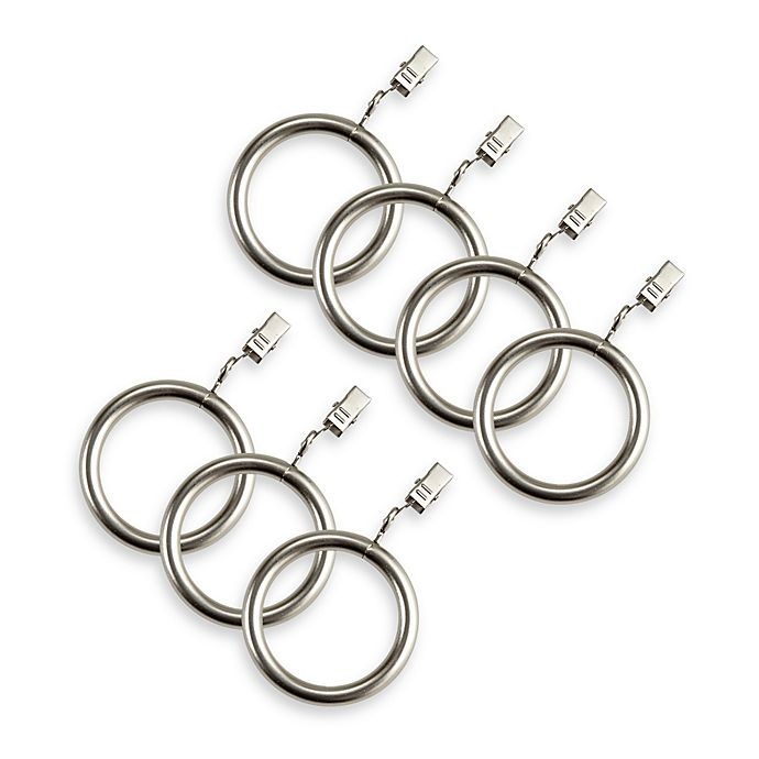 slide 1 of 1, Cambria Elite Complete Clip Rings - Brushed Nickel, 7 ct