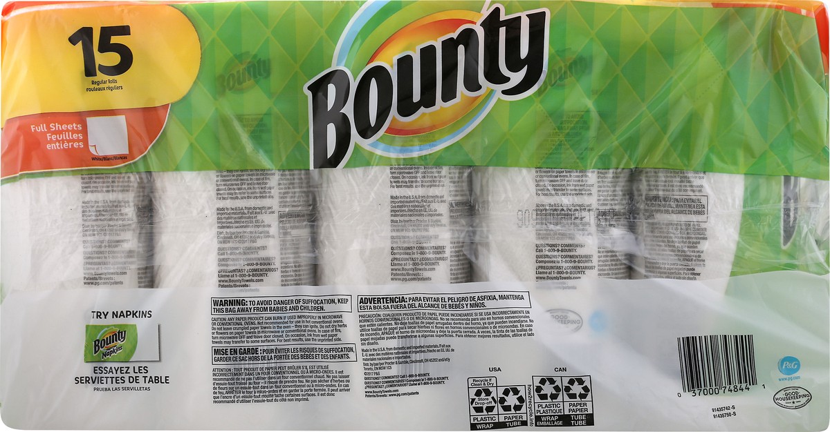 slide 5 of 9, Bounty Paper Towels 15 ea, 15 ct