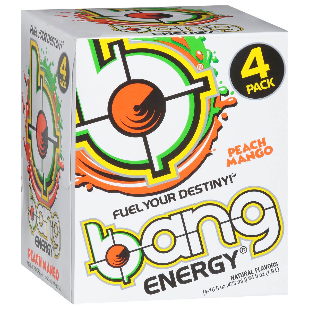 slide 2 of 9, Bang Peach Mango Energy Drink - 4 ct, 4 ct