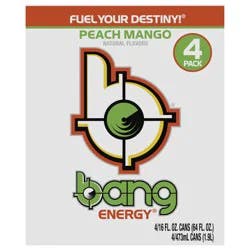 Bang Peach Mango Energy Drink - 4 ct