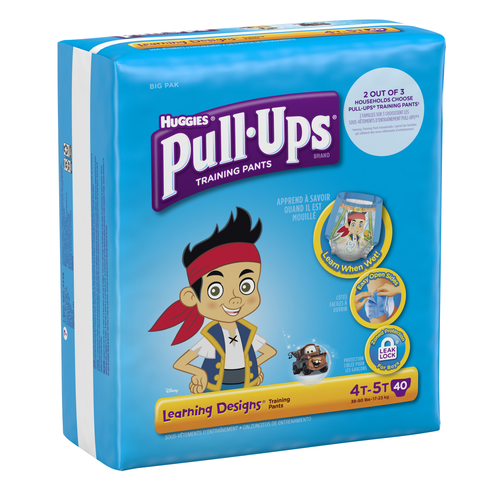 slide 1 of 1, Huggies Pull-Ups Learning Designs 4T-5T Boys Training Pants, 40 ct