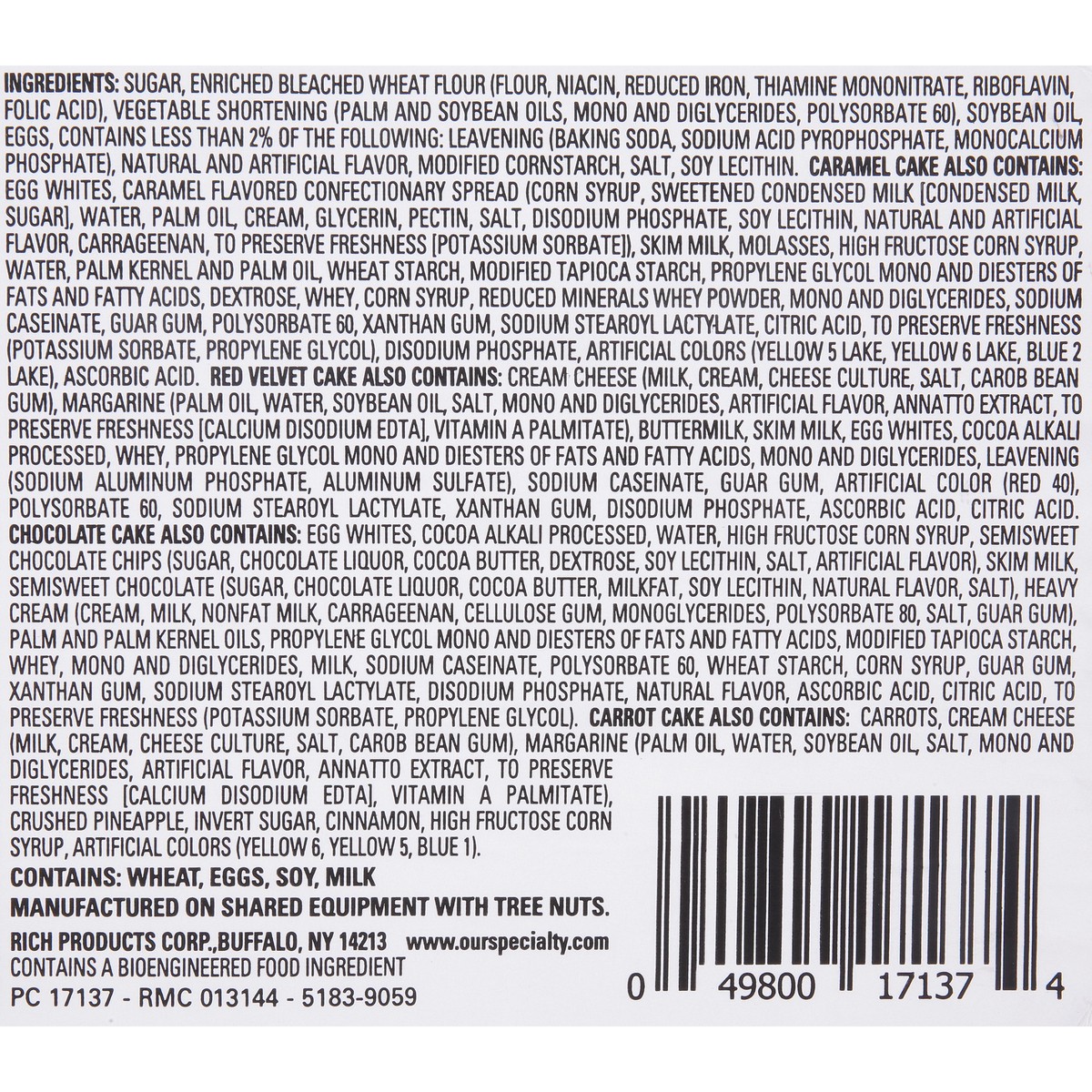 slide 5 of 12, Our Specialty Caramel, Red Velvet, Chocolate & Carrot Variety Cake 46 oz. Clamshell, 46 oz