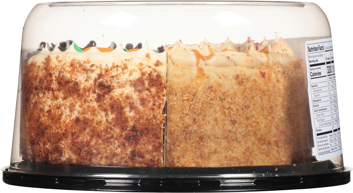 slide 4 of 12, Our Specialty Caramel, Red Velvet, Chocolate & Carrot Variety Cake 46 oz. Clamshell, 46 oz