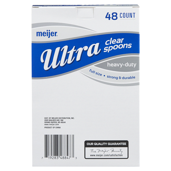 slide 4 of 5, Meijer Ultra Clear Plastic Spoons, 48 ct