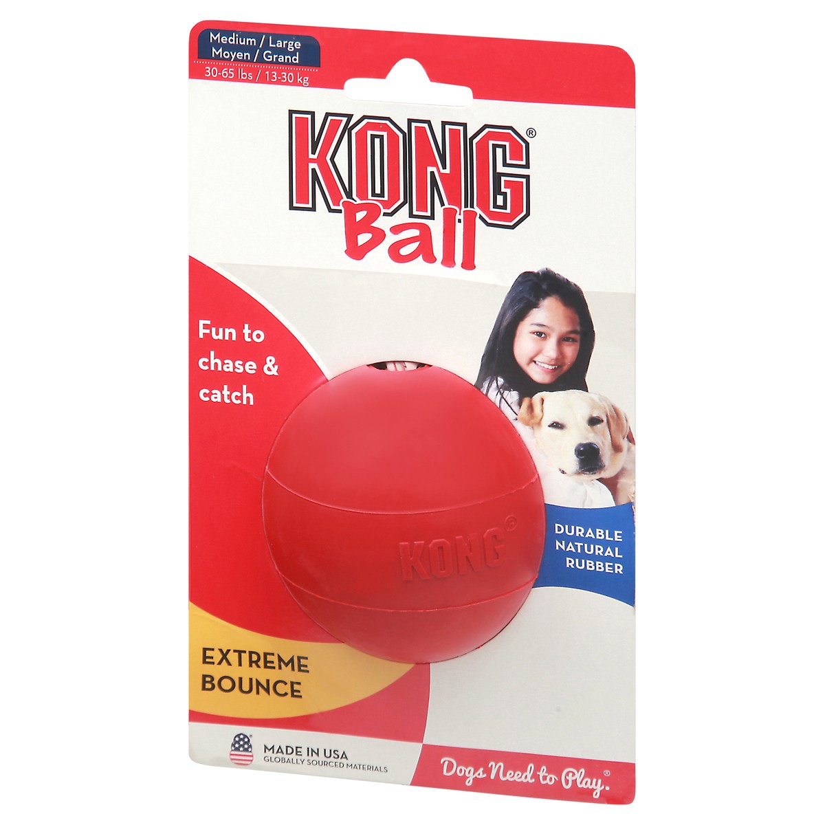 slide 8 of 9, KONG Medium/Large Bounce Extreme Ball Dog Toy 1 ea Card, 1 ct