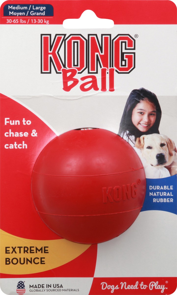 slide 3 of 9, KONG Medium/Large Bounce Extreme Ball Dog Toy 1 ea Card, 1 ct