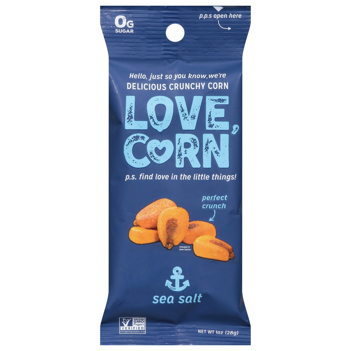 slide 11 of 14, LOVE CORN Sea Salt Crunchy Corn 1 oz, 1 oz