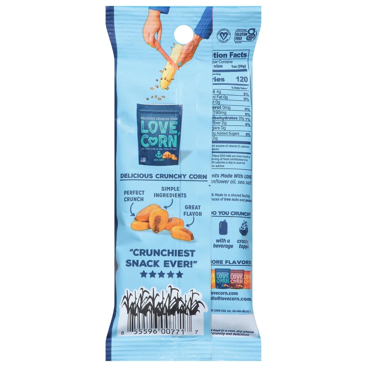 slide 4 of 14, LOVE CORN Sea Salt Crunchy Corn 1 oz, 1 oz