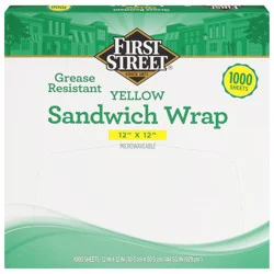First Street Yellow 12X12 Sandwich Wrap