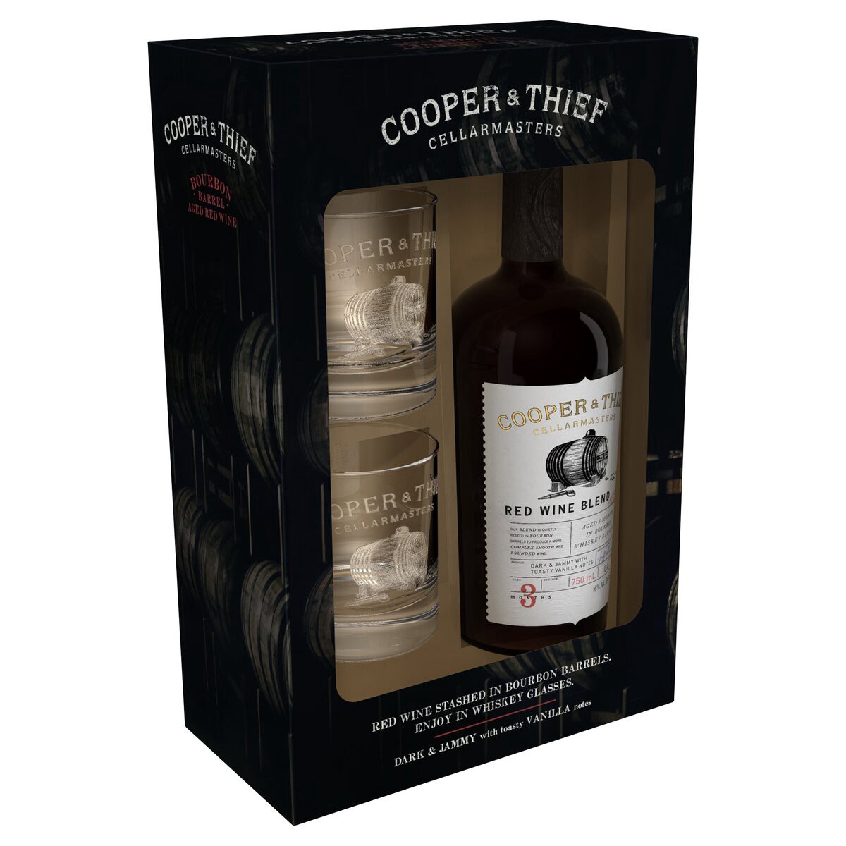 slide 2 of 2, Cooper and Thief Glassware Gift Set Red Blend Red Wine, 750 mL Bottle, 25.36 fl oz