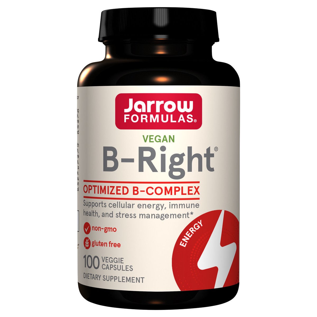 slide 1 of 4, Jarrow Formulas B-Right - 100 Veggie Caps - Low-Odor Vitamin B-Complex Formula - Supports Cellular Energy, Immune Health & Stress Management - Dietary Supplement - 100 Servings - Vegan - Gluten Free, 100 ct