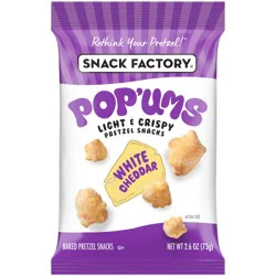 Snack Factory White Cheddar Pretzel Snacks, 2.6 oz Bag