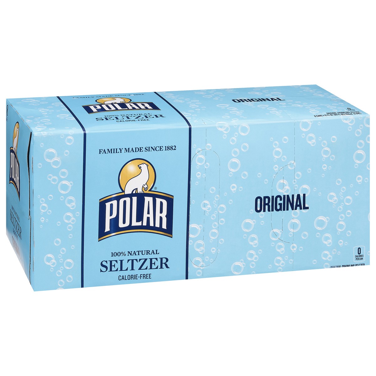 slide 4 of 9, Polar Calorie-Free Original Seltzer 8 - 12 fl oz Cans, 8 ct