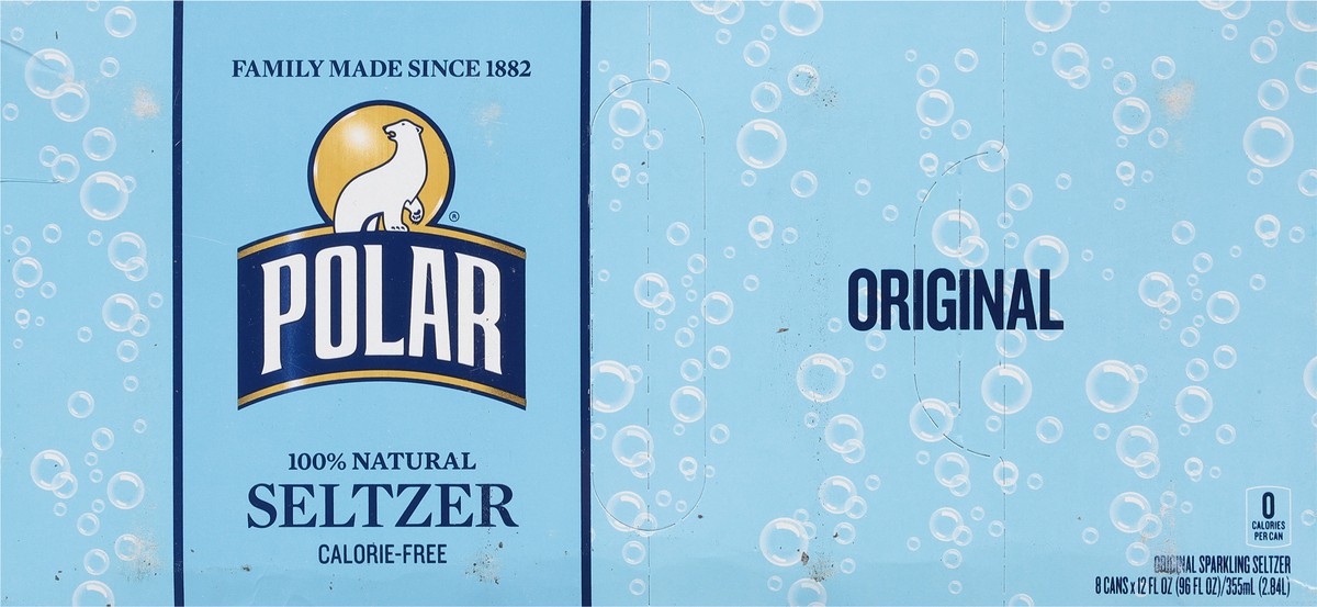 slide 6 of 9, Polar Calorie-Free Original Seltzer 8 - 12 fl oz Cans, 8 ct