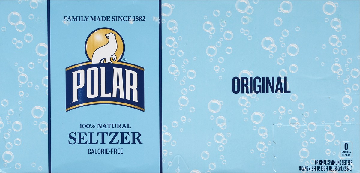 slide 5 of 9, Polar Calorie-Free Original Seltzer 8 - 12 fl oz Cans, 8 ct