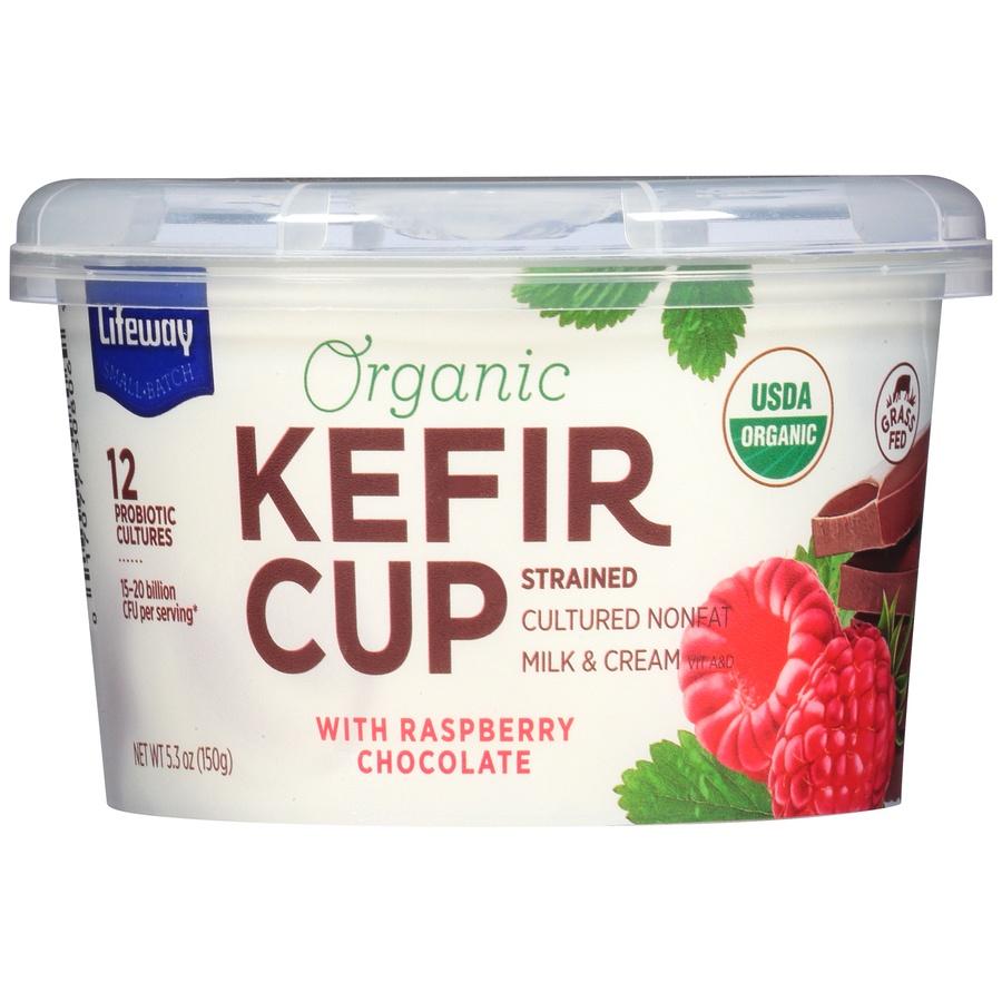 slide 1 of 6, Lifeway Organic Raspberry & Chocolate Kefir Cup, 5.3 oz