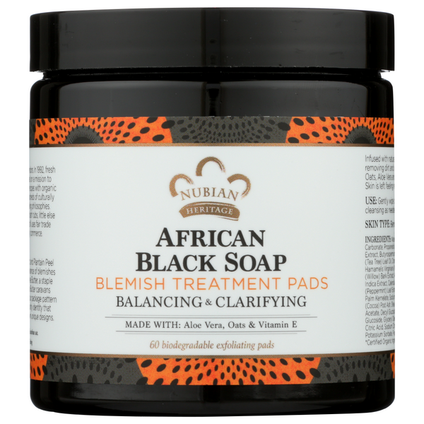 slide 1 of 1, Nubian Heritage Cleansing Pads, 60 ct