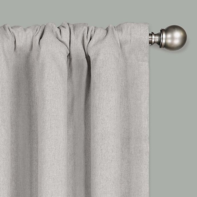 slide 2 of 5, Brookstone Harvey Rod Pocket Room Darkening Window Curtain Panel - Light Grey, 108 in