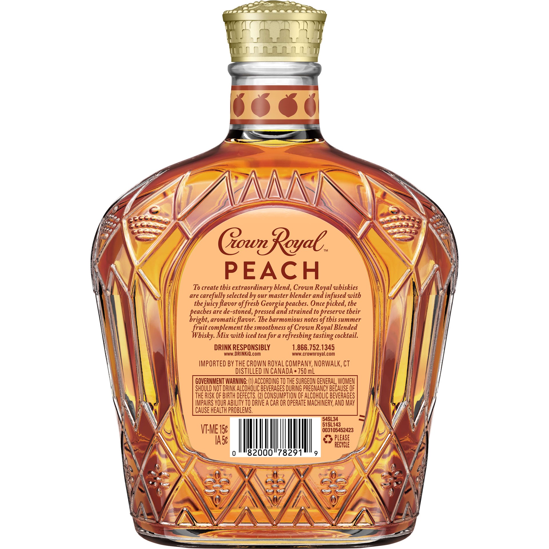 slide 3 of 5, Crown Royal Peach Flavored Whiskey, 750 ml