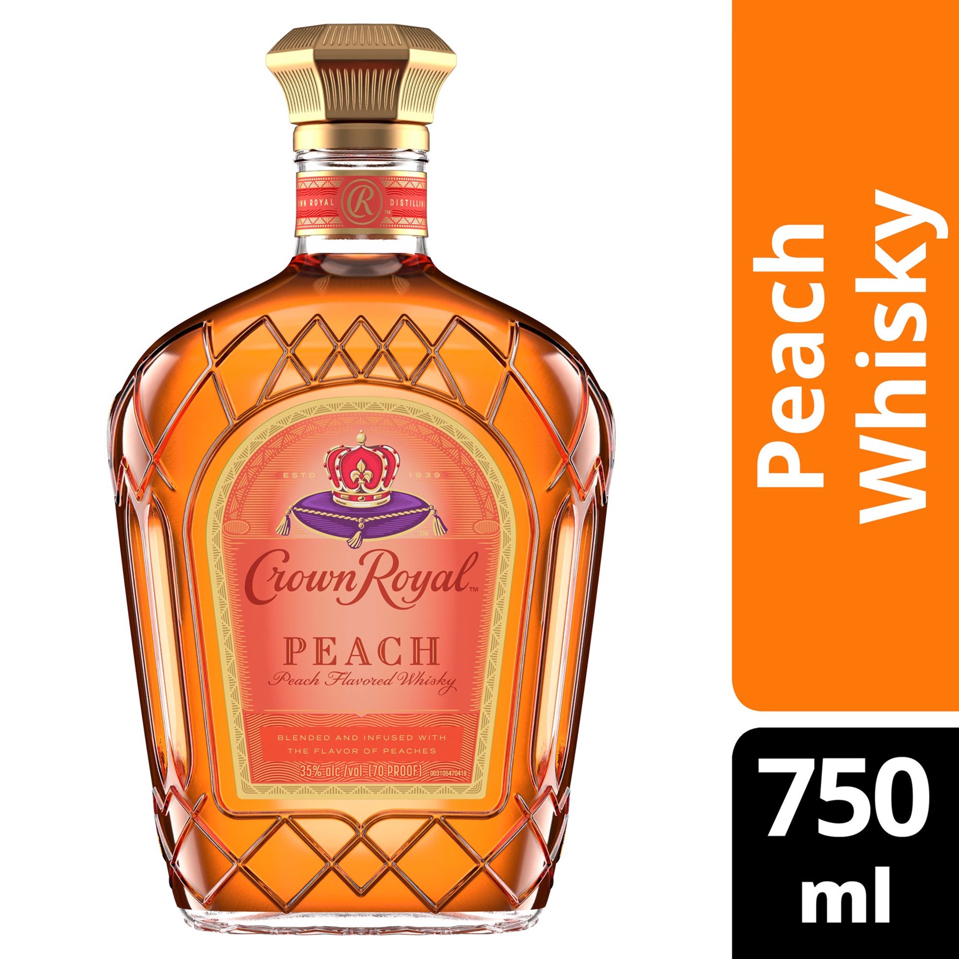 slide 1 of 5, Crown Royal Peach Flavored Whisky, 750 mL, 750 ml