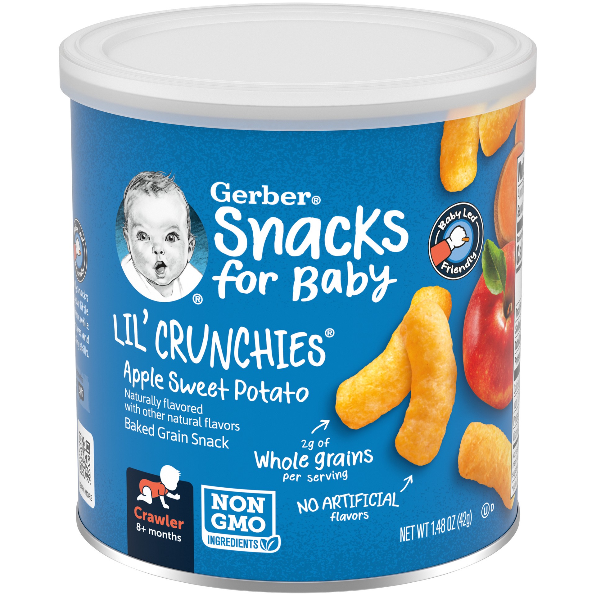 slide 1 of 5, Gerber Snacks for Baby Lil Crunchies Apple Sweet Potato Puffs, 1.48 oz, 1.48 oz