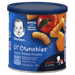 Gerber Stage 3 Baby Food Snacks, Apple Sweet Potato Lil' Crunchies, Baby Led Feeding