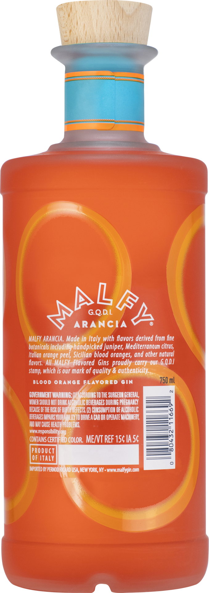 slide 9 of 10, Malfy Sicilian Blood Orange Con Arancia Flavored Gin, 750 ml