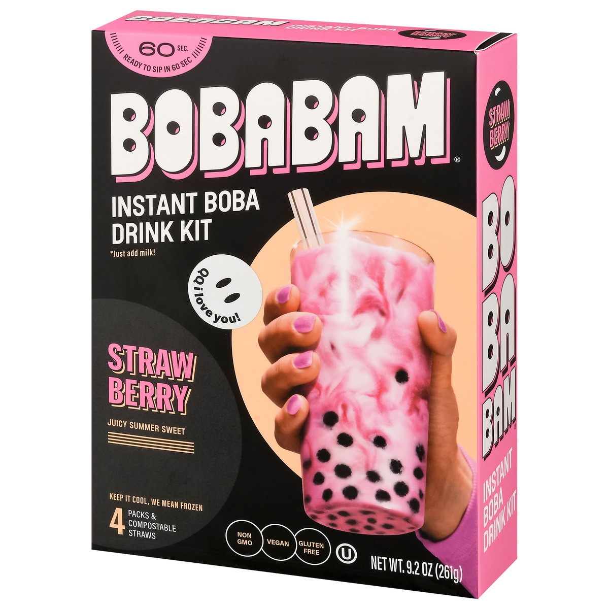 slide 6 of 9, Boba Bam Instant Strawberry Boba Drink Kit 4 Packs 4 ea, 4 ct