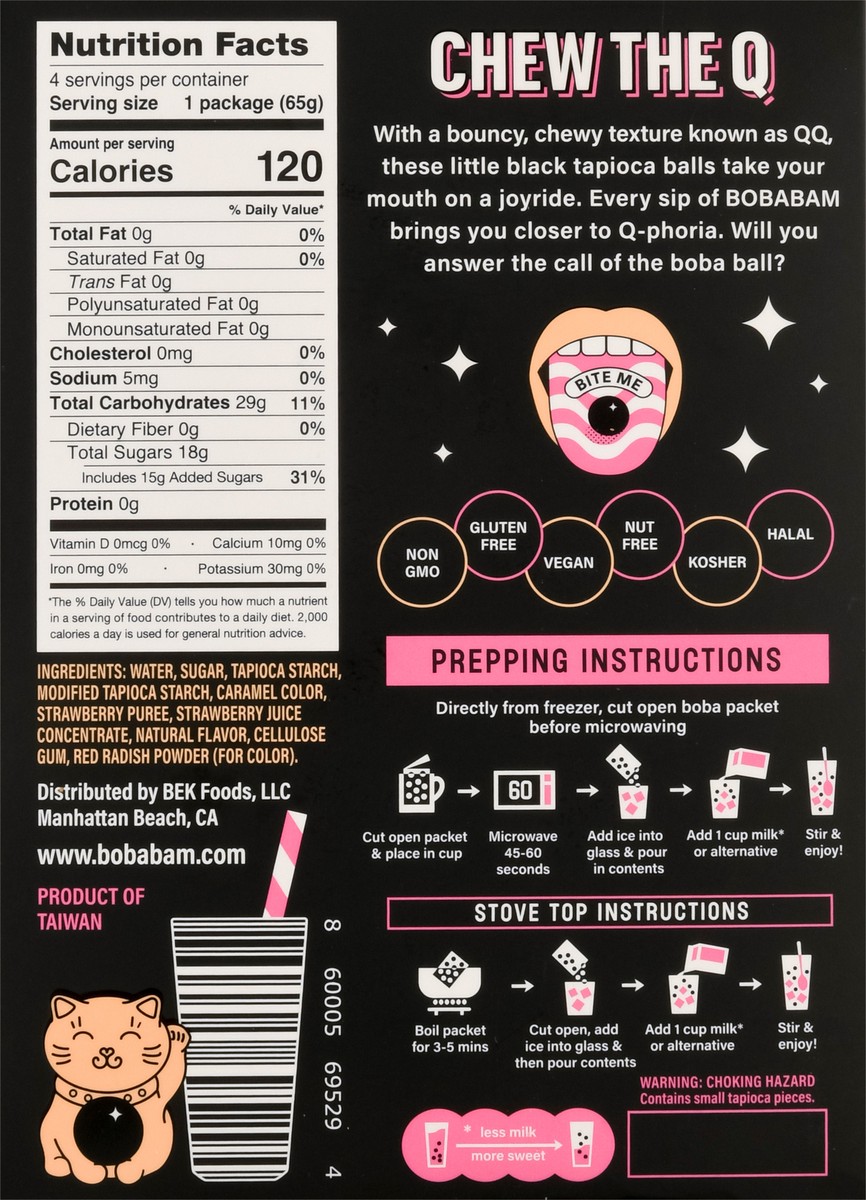 slide 5 of 9, Boba Bam Instant Strawberry Boba Drink Kit 4 Packs 4 ea, 4 ct
