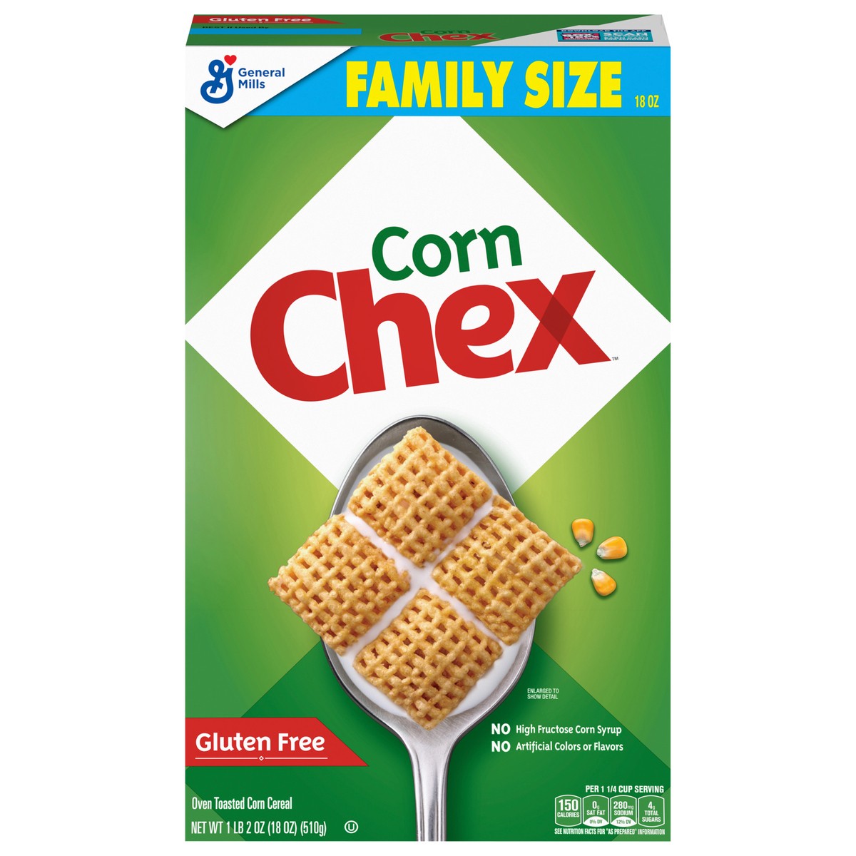 slide 8 of 13, Chex Corn Chex Gluten Free Breakfast Cereal, Made with Whole Grain, Family Size, 18 oz, 18 oz