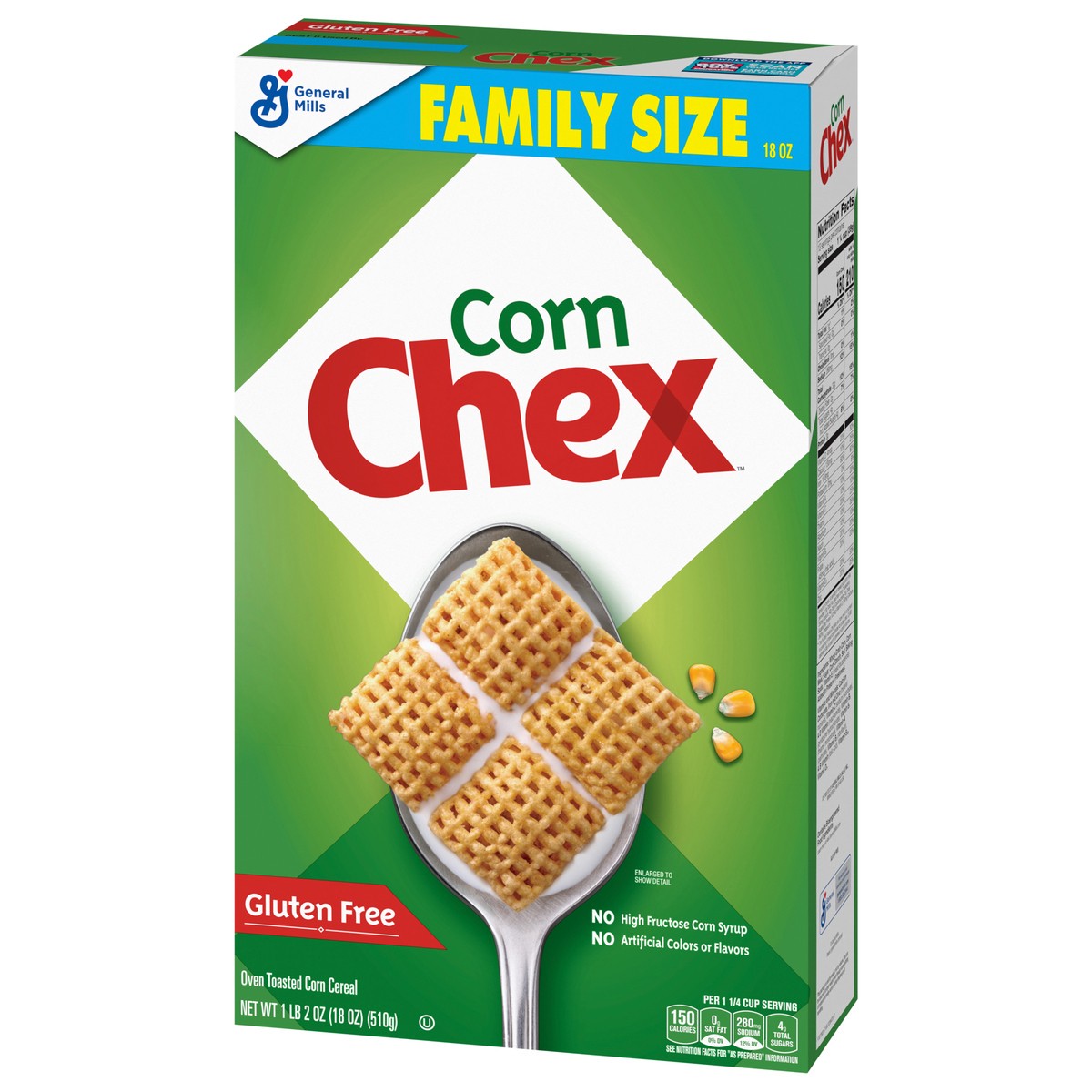 slide 3 of 13, Chex Corn Chex Gluten Free Breakfast Cereal, Made with Whole Grain, Family Size, 18 oz, 18 oz