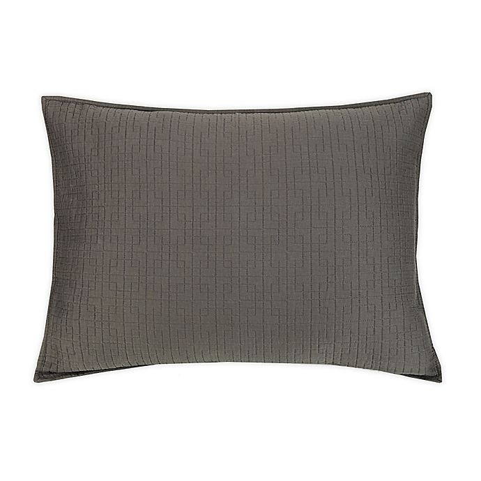 slide 1 of 3, Ayesha Curry Labyrinth King Pillow Sham - Grey, 1 ct