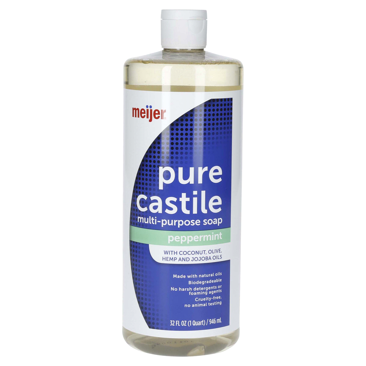 slide 1 of 2, Meijer Pure Castile Multi-Purpose Soap Peppermint, 32 oz