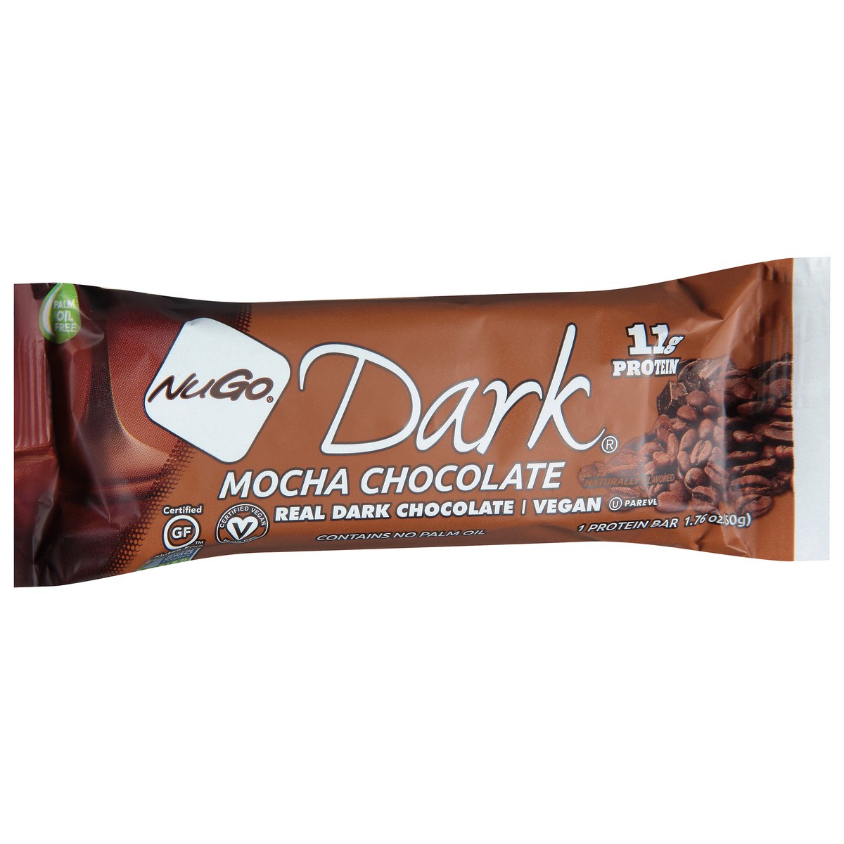slide 2 of 9, Nugo Mocha Dark Chocolate Bar, 1.76 oz