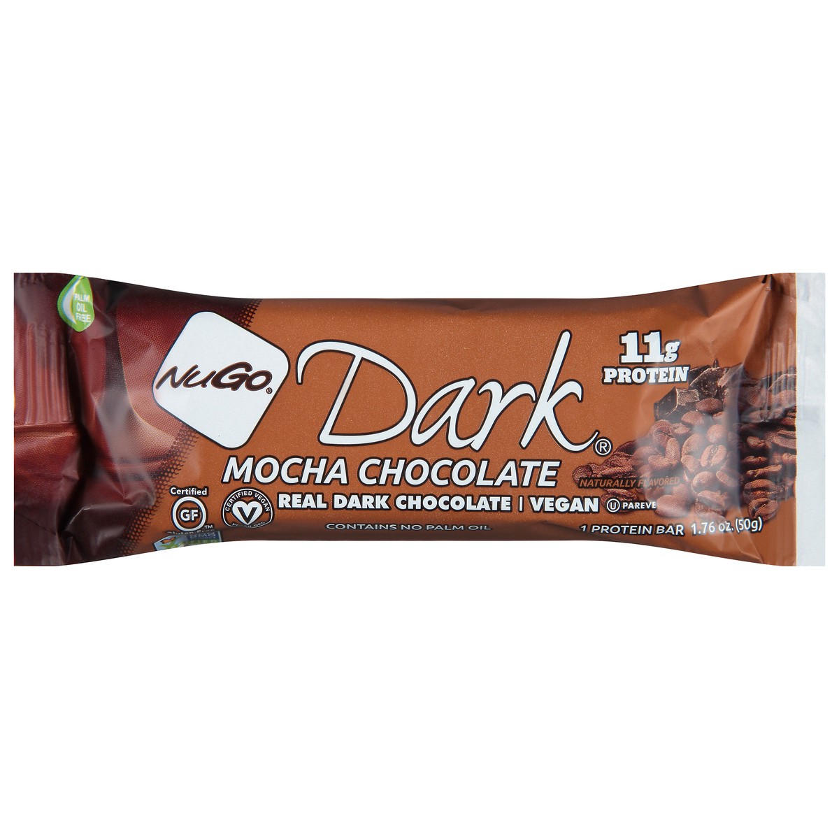 slide 1 of 9, Nugo Mocha Dark Chocolate Bar, 1.76 oz