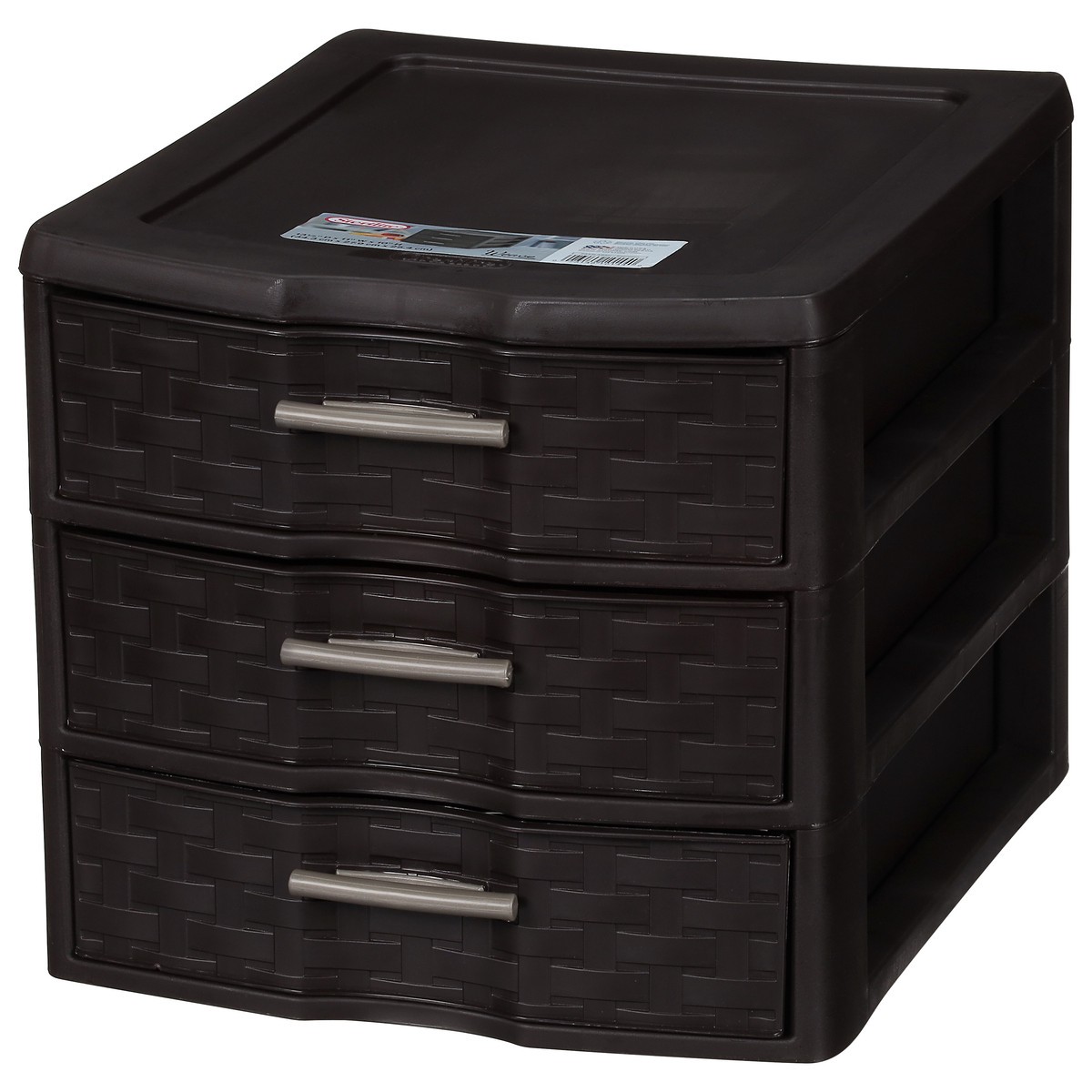 slide 3 of 9, Sterilite Medium 3 Drawer Weave Countertop Unit Brown, 1 ct